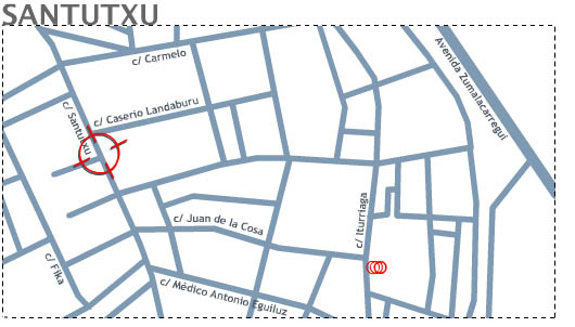 Asesor�a Euskogesti�n calle Santutxu frente a la calle Caser�o Landaburu