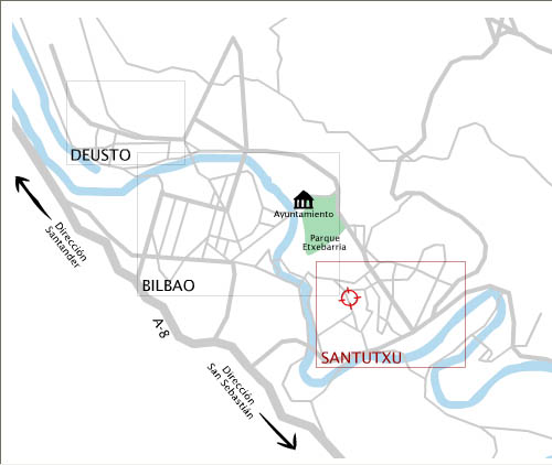 Autopista A8 Salida Bilbao hasta la llegada del barrio Santutxu de Bilbao. Calle Santutxu n� 26